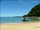 Paul's boat moored up, Mosquito Bay, Abel Tasman